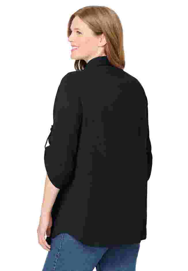Pintucked Button Down Gauze Shirt image number 1
