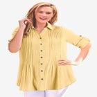Pintucked Button Down Gauze Shirt image number null