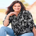 Pintucked Button Down Gauze Shirt image number null