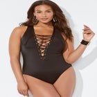 Lace Up One Piece Swimsuit image number null
