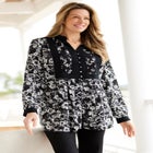 Button-Front Mixed Print Tunic image number null