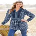 Button-Front Mixed Print Tunic image number null
