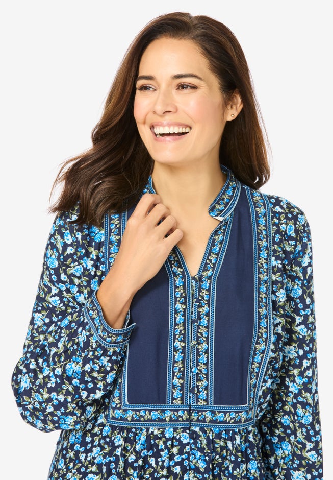 Button-Front Mixed Print Tunic image number 3