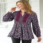 Button-Front Mixed Print Tunic image number null