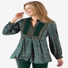 Button-Front Mixed Print Tunic image number null