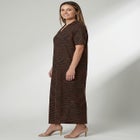 Linen Short Sleeve Maxi Dress image number null