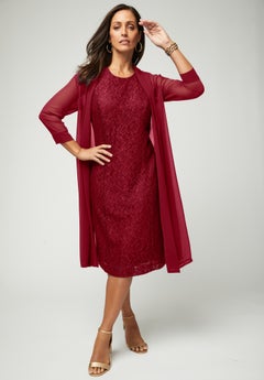 jessica london plus size women's lace sweetheart dress Jessica London Stretch Lace Shift Dress