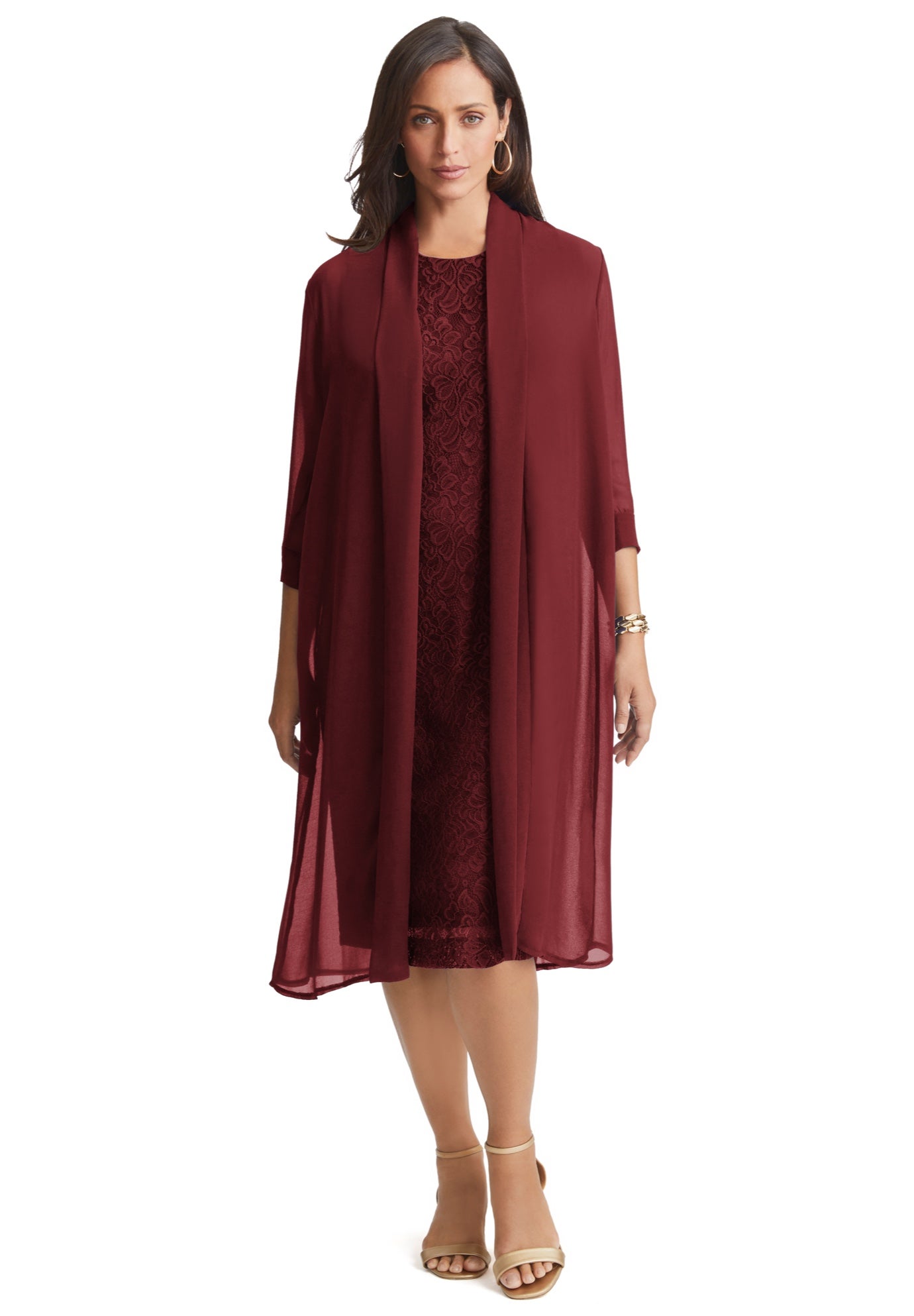 2-Piece Lace Jacket Dress image number 0