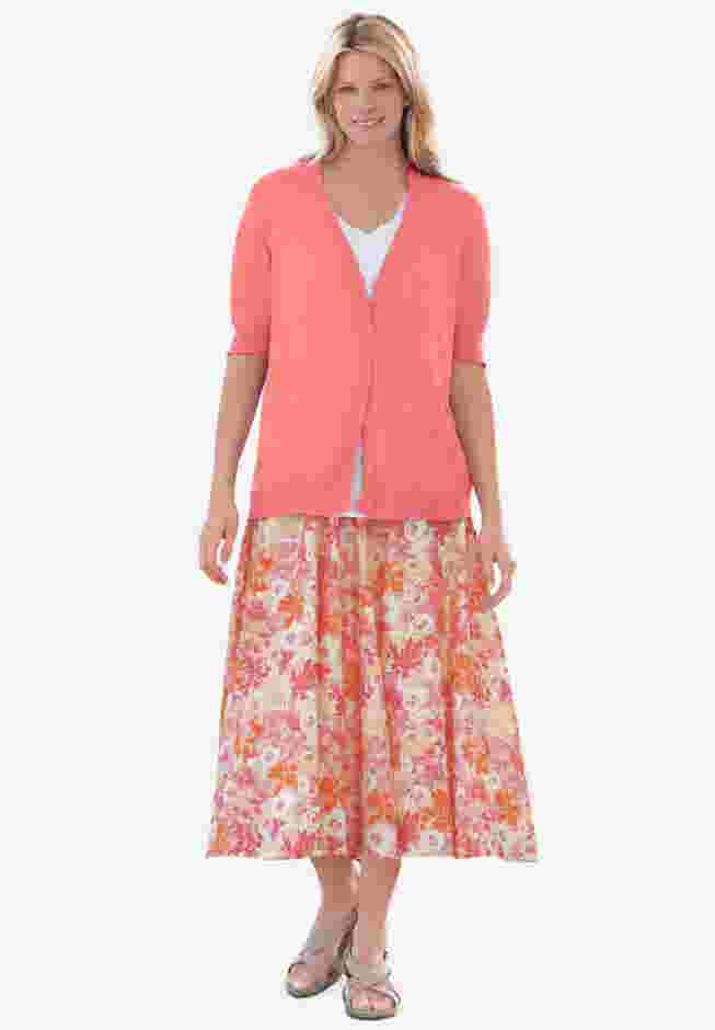 Lightweight Short Sleeve V-Neck Cardigan image number 4