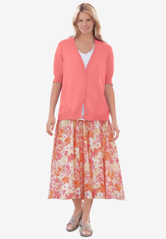 Lightweight Short Sleeve V-Neck Cardigan image number 4