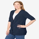 Lightweight Short Sleeve V-Neck Cardigan image number null