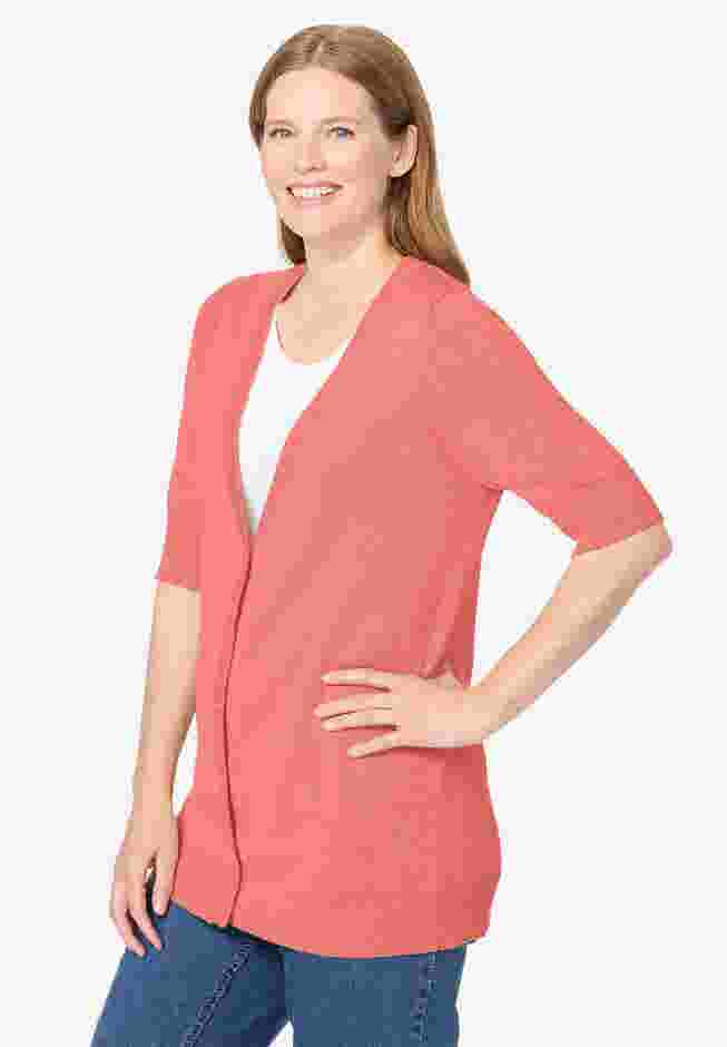 Lightweight Short Sleeve V-Neck Cardigan image number 2