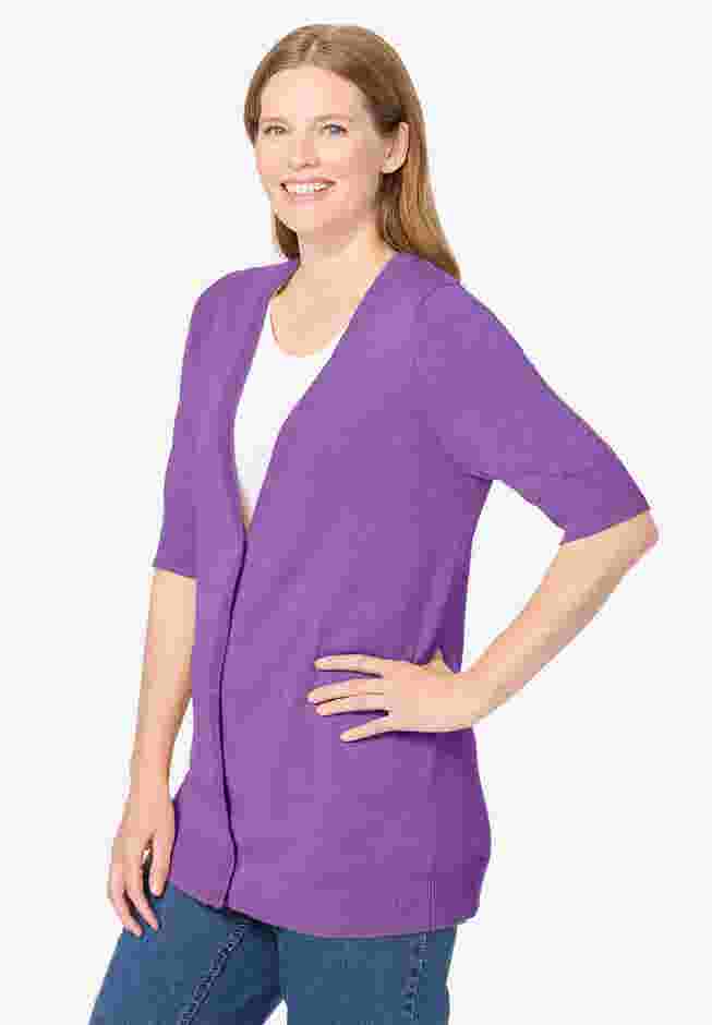 Lightweight Short Sleeve V-Neck Cardigan image number 2