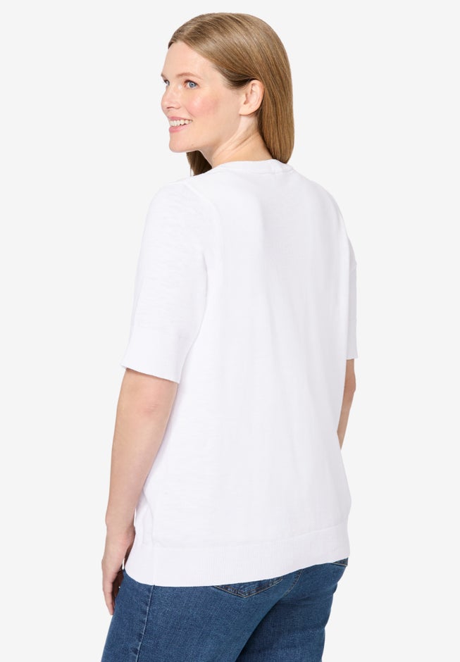 Lightweight Short Sleeve V-Neck Cardigan image number 1