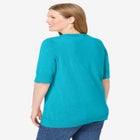 Lightweight Short Sleeve V-Neck Cardigan Sweater image number null