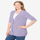 Lightweight Short Sleeve V-Neck Cardigan Sweater image number null