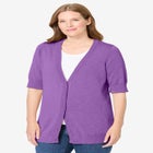 Lightweight Short Sleeve V-Neck Cardigan image number null