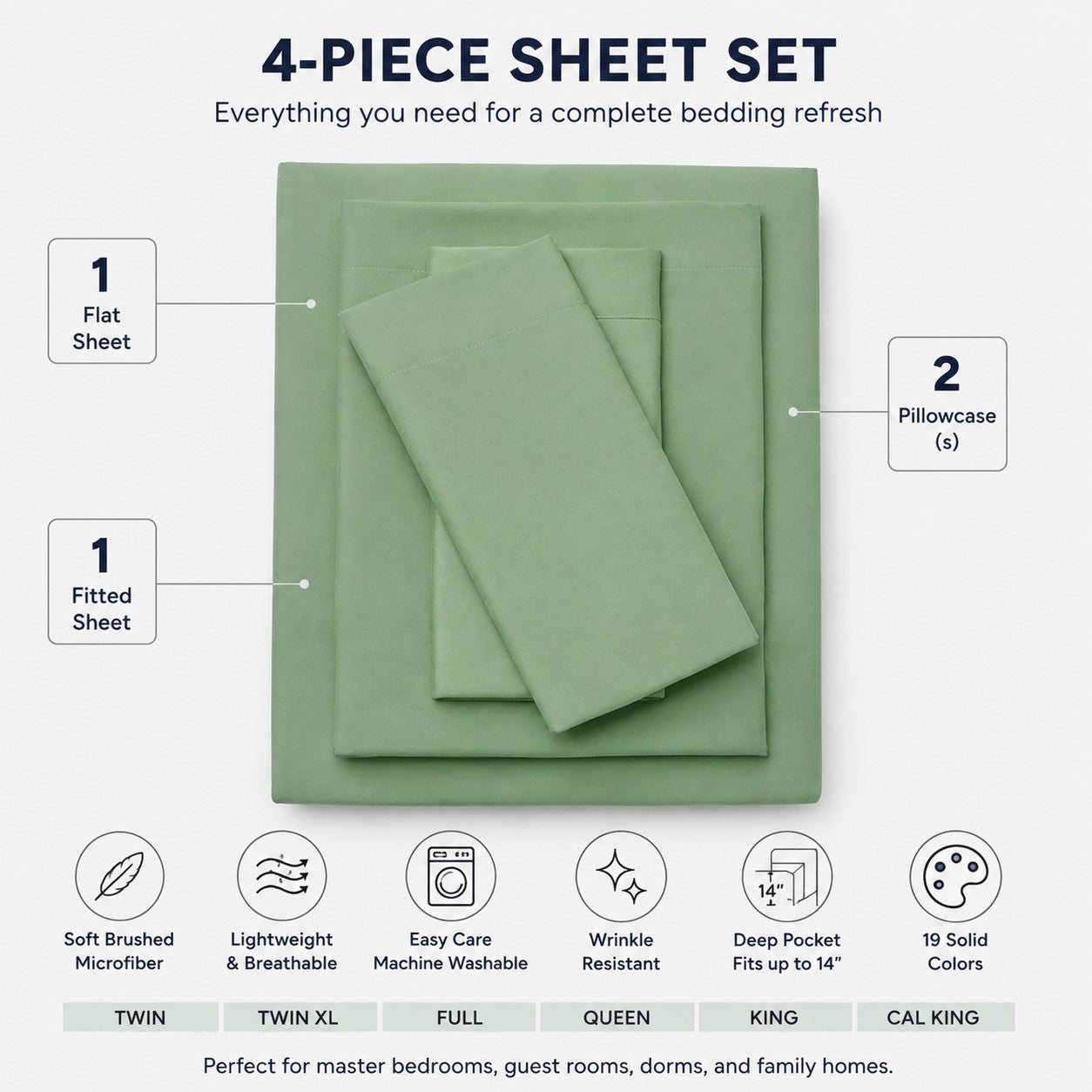 BH Studio Solid Microfiber Sheet Set image number 3
