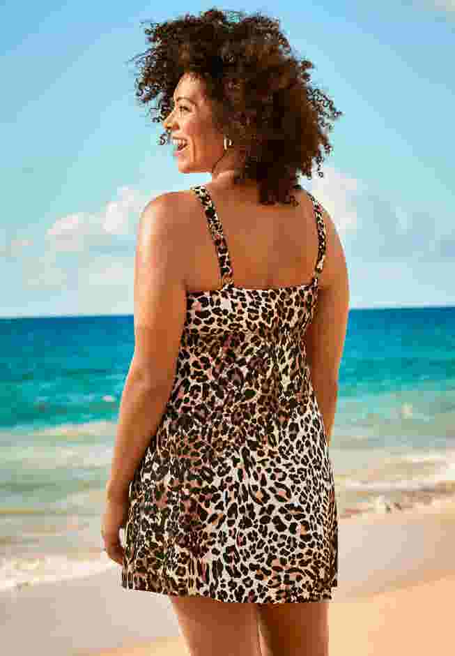 Two-Piece Flyaway Swim Dress image number 1