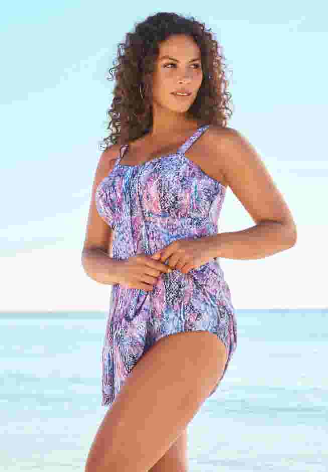 Two-Piece Flyaway Swim Dress image number 3