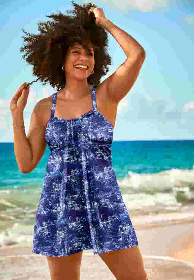 Two-Piece Flyaway Swim Dress image number 0