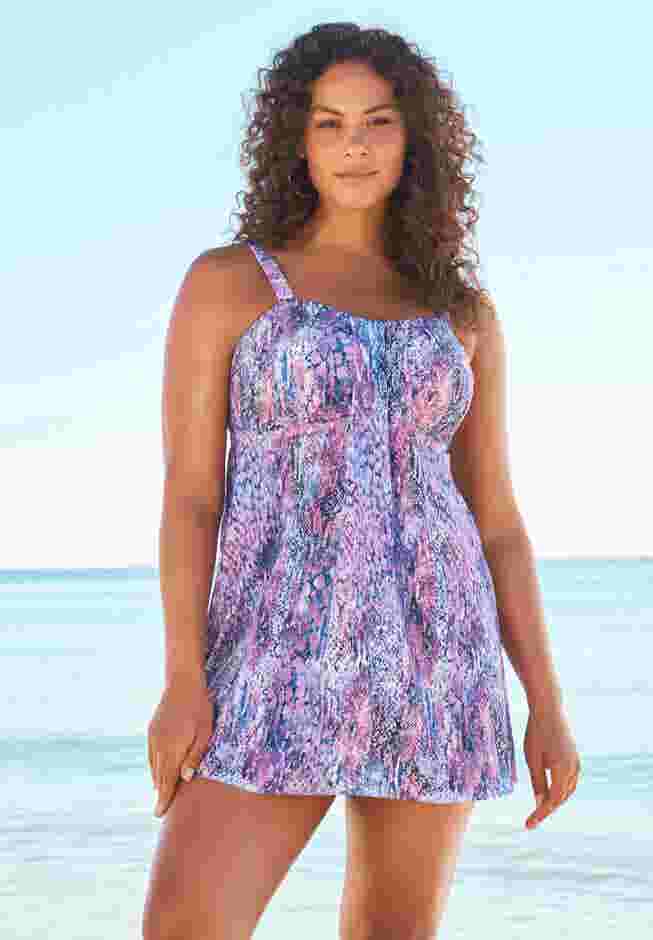 Two-Piece Flyaway Swim Dress image number 0
