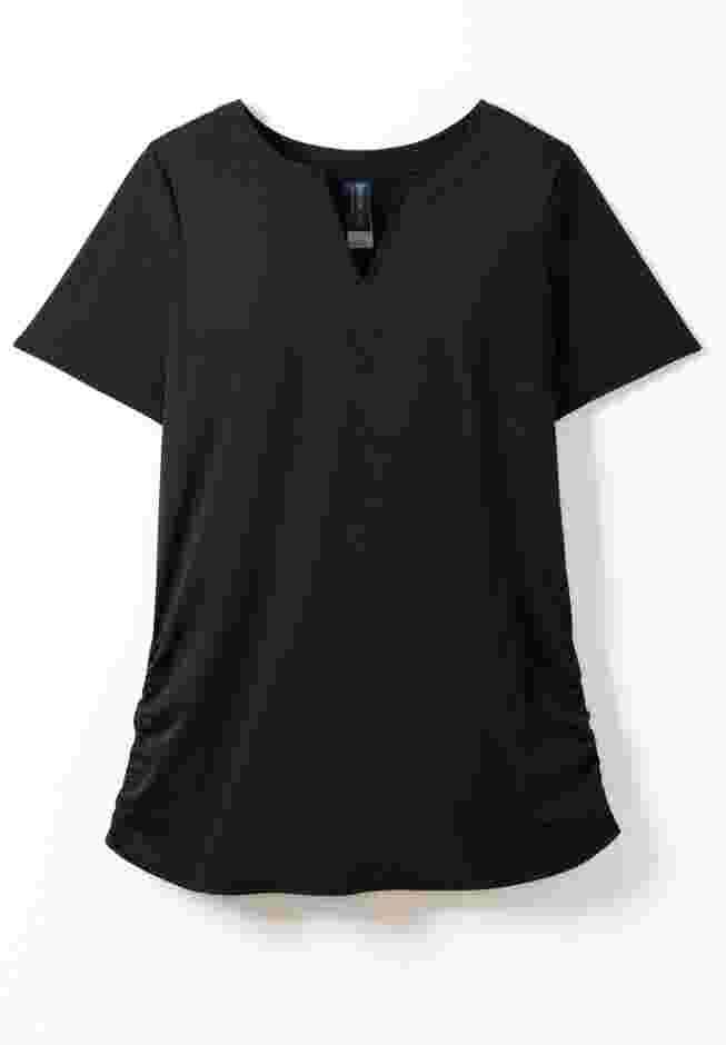 Split-Neck Short Sleeve Swim Tee with Built-In Bra image number 4