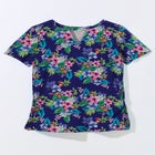 Split-Neck Short Sleeve Swim Tee with Built-In Bra image number null