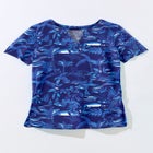 Split-Neck Short-Sleeve Swim Tee with Built-In Bra image number null