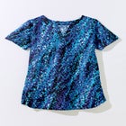 Split-Neck Short Sleeve Swim Tee with Built-In Bra image number null