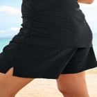 Split-Neck Short Sleeve Swim Tee with Built-In Bra image number null