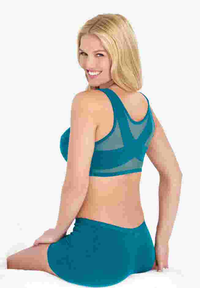 Front Close Wireless Posture Bra image number 9