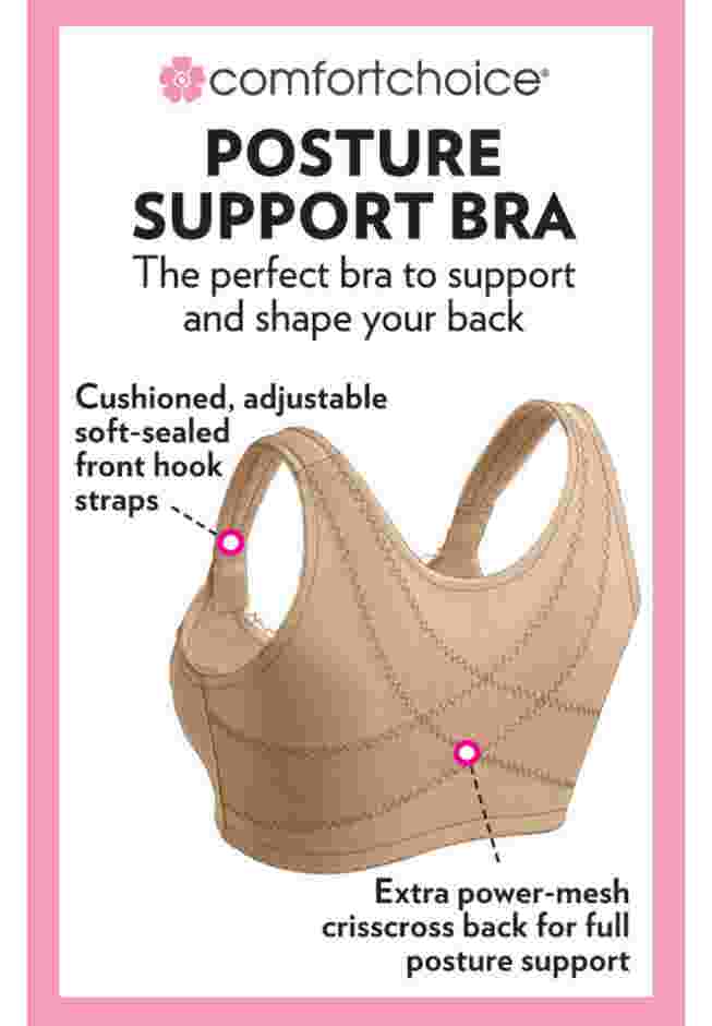Front Close Wireless Posture Bra image number 3