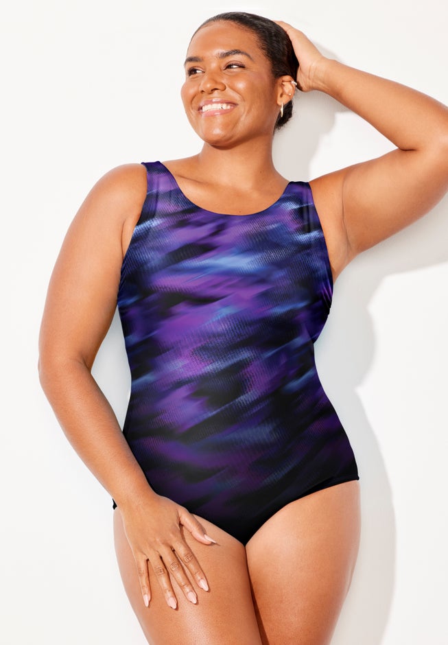 Chlorine Resistant High Neck One Piece Swimsuit image number 4