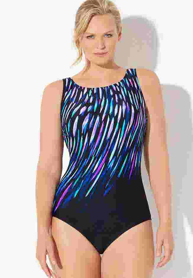 Chlorine Resistant High Neck One Piece Swimsuit image number 0