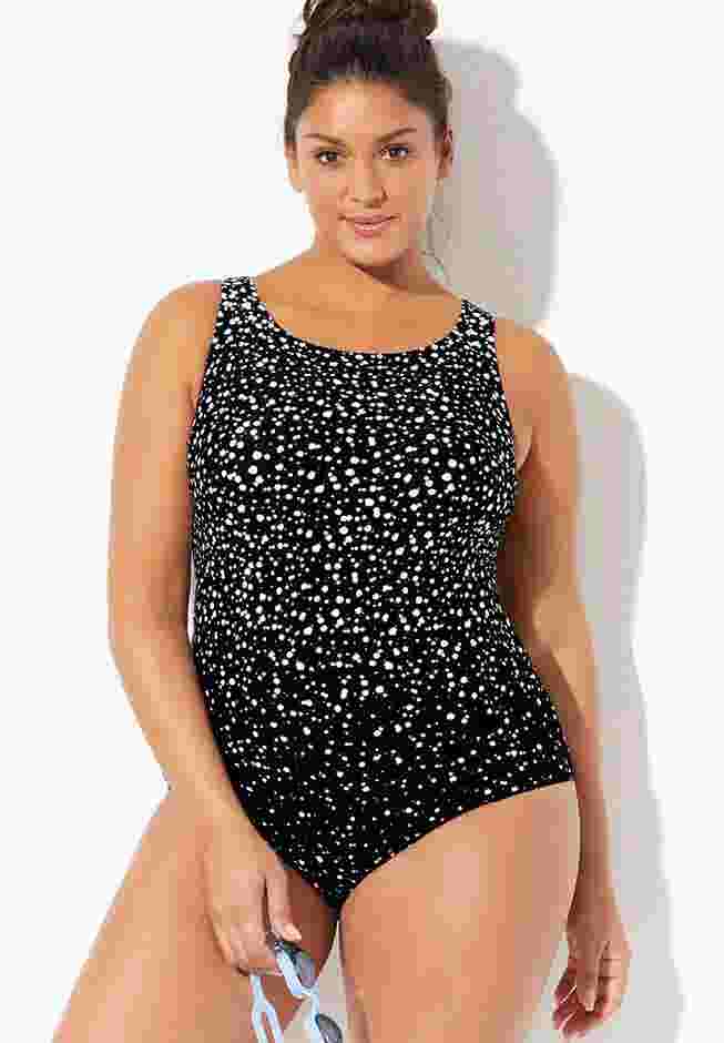 Chlorine Resistant High Neck One Piece Swimsuit image number 0