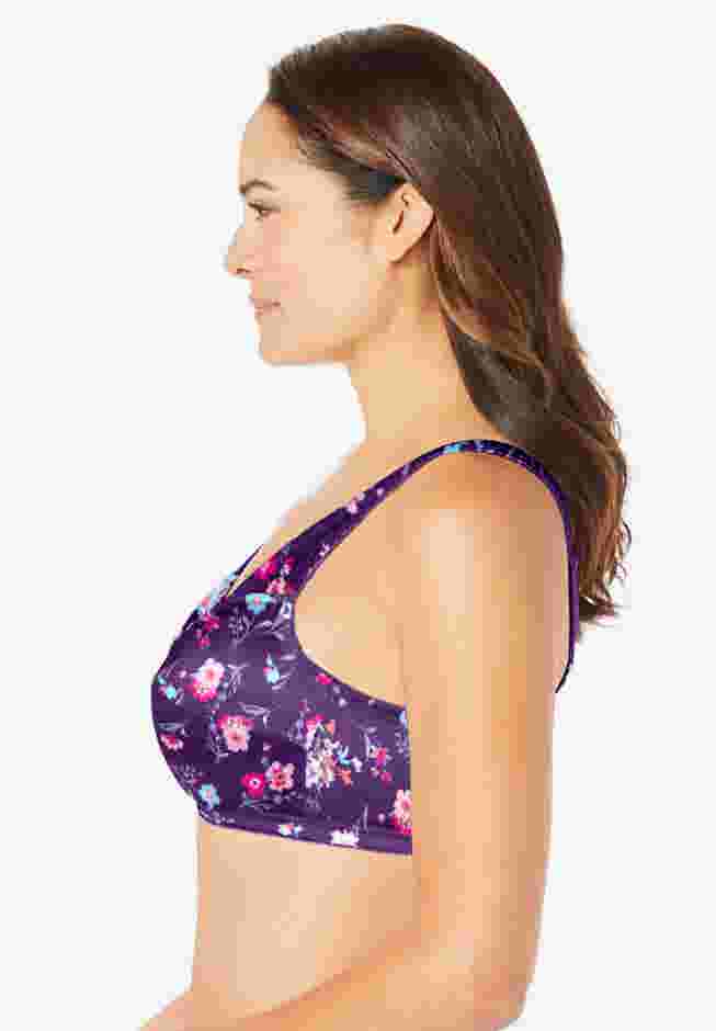 Front-Close Satin Wireless Bra image number 2