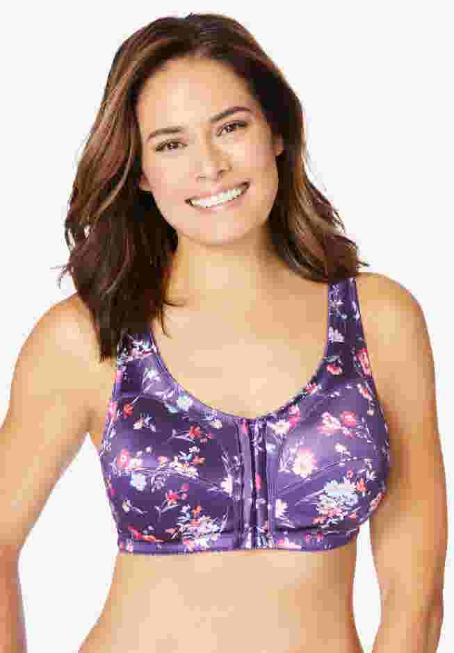 Front-Close Satin Wireless Bra image number 0