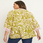 Lace-Trim Crinkle Blouse image number null