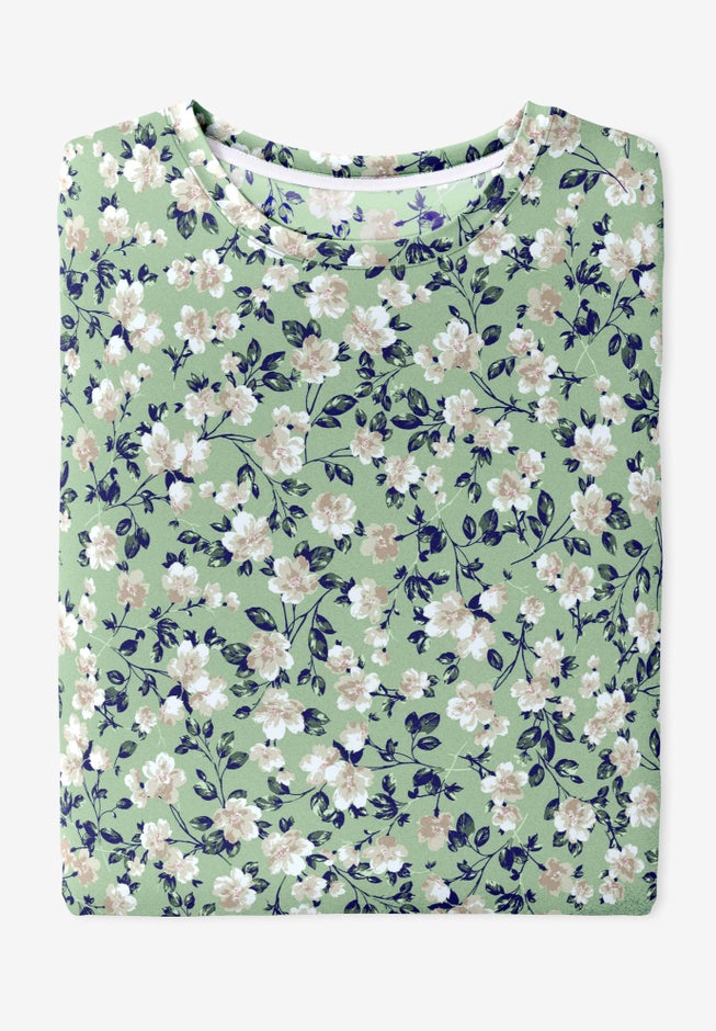 Perfect Printed Short-Sleeve Crewneck Tee image number 1