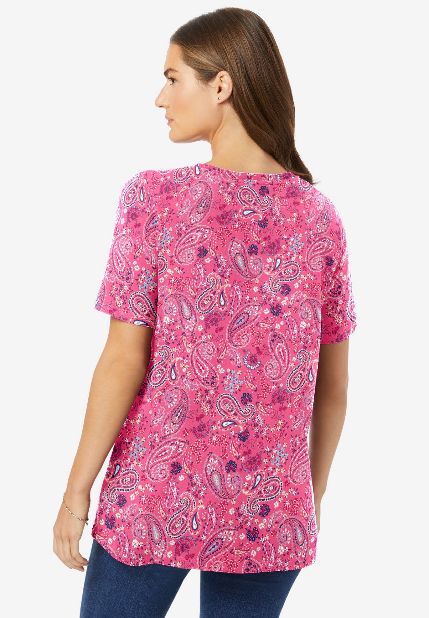 Perfect Printed Short-Sleeve Crewneck Tee image number 1