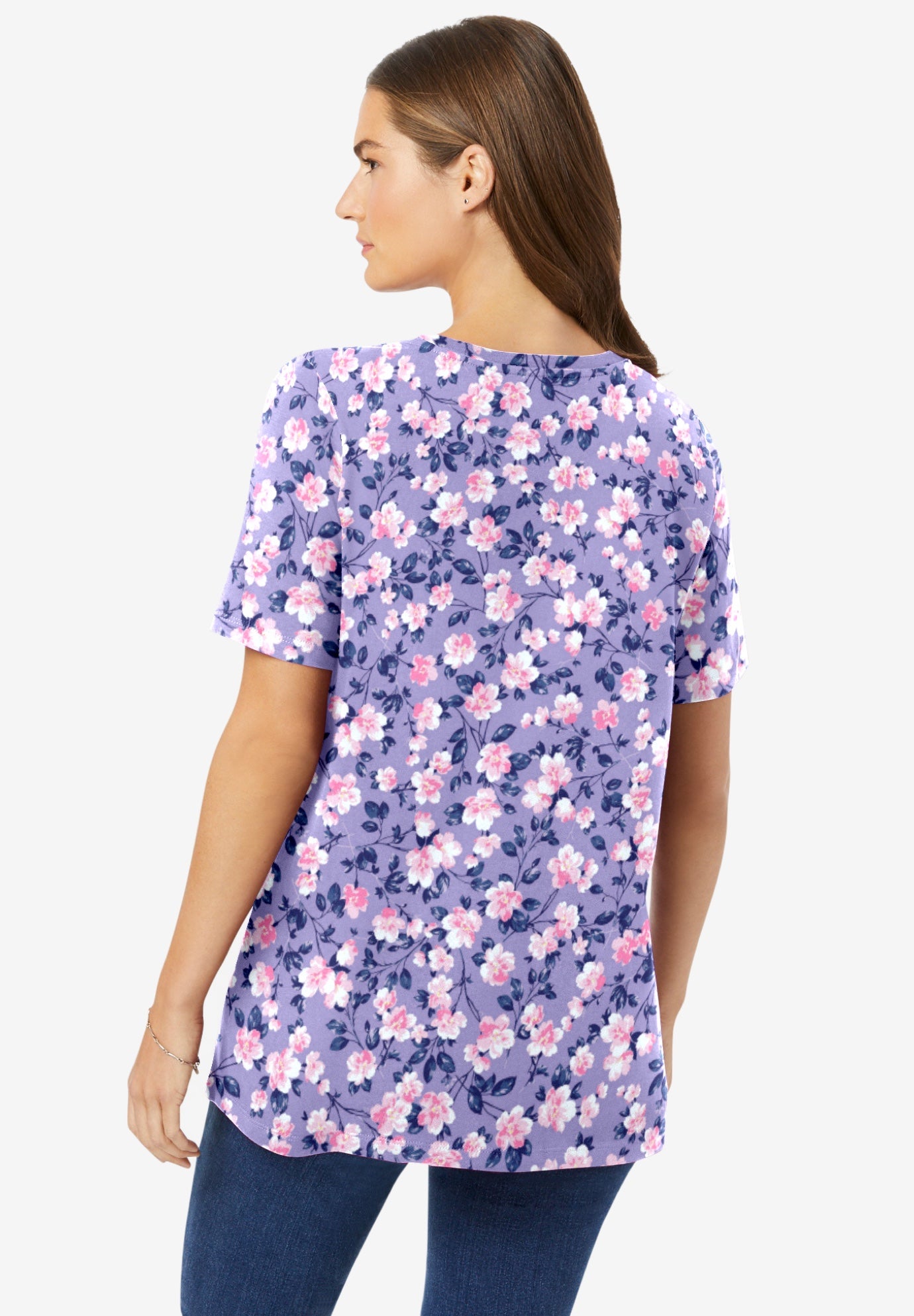 Perfect Printed Short-Sleeve Crewneck Tee image number 1