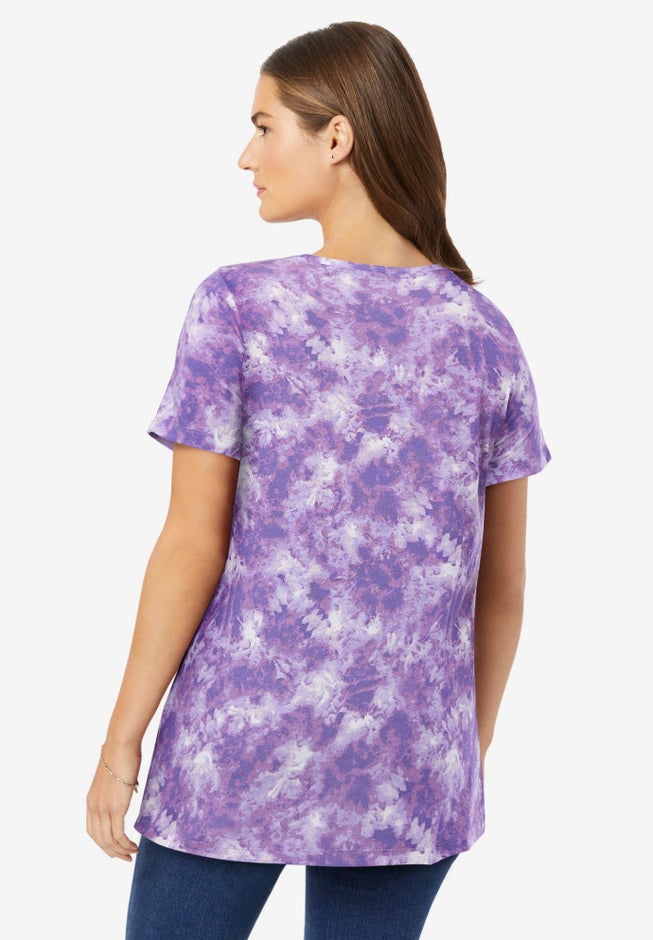 Perfect Printed Short-Sleeve Crewneck Tee image number 1