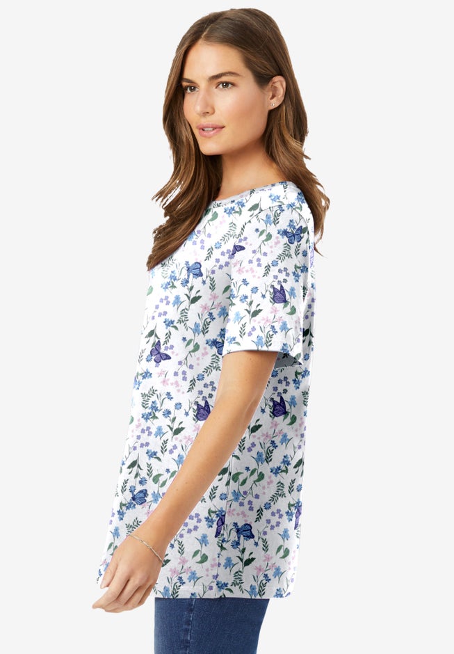 Perfect Printed Short-Sleeve Crewneck Tee image number 2