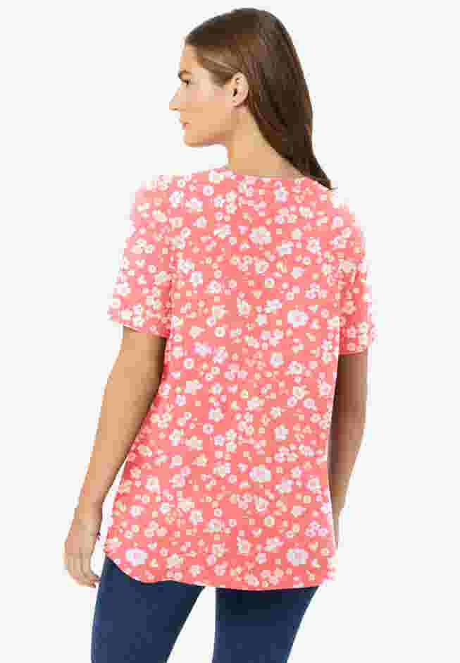 Perfect Printed Short-Sleeve Crewneck Tee image number 1