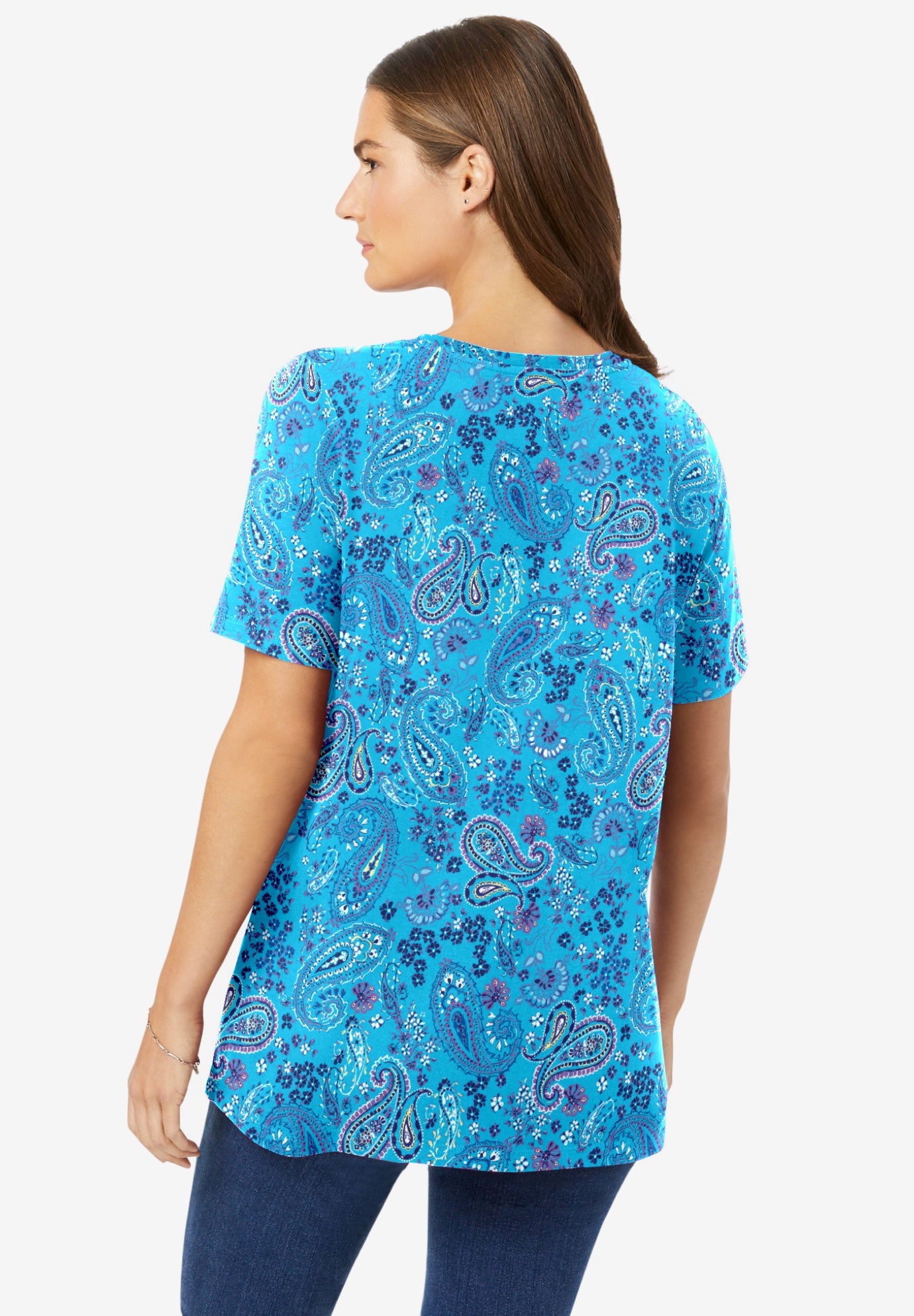 Perfect Short-Sleeve Crewneck Tee - Printed, Pretty