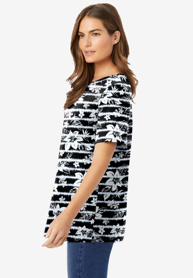 Perfect Printed Short-Sleeve Crewneck Tee image number 2