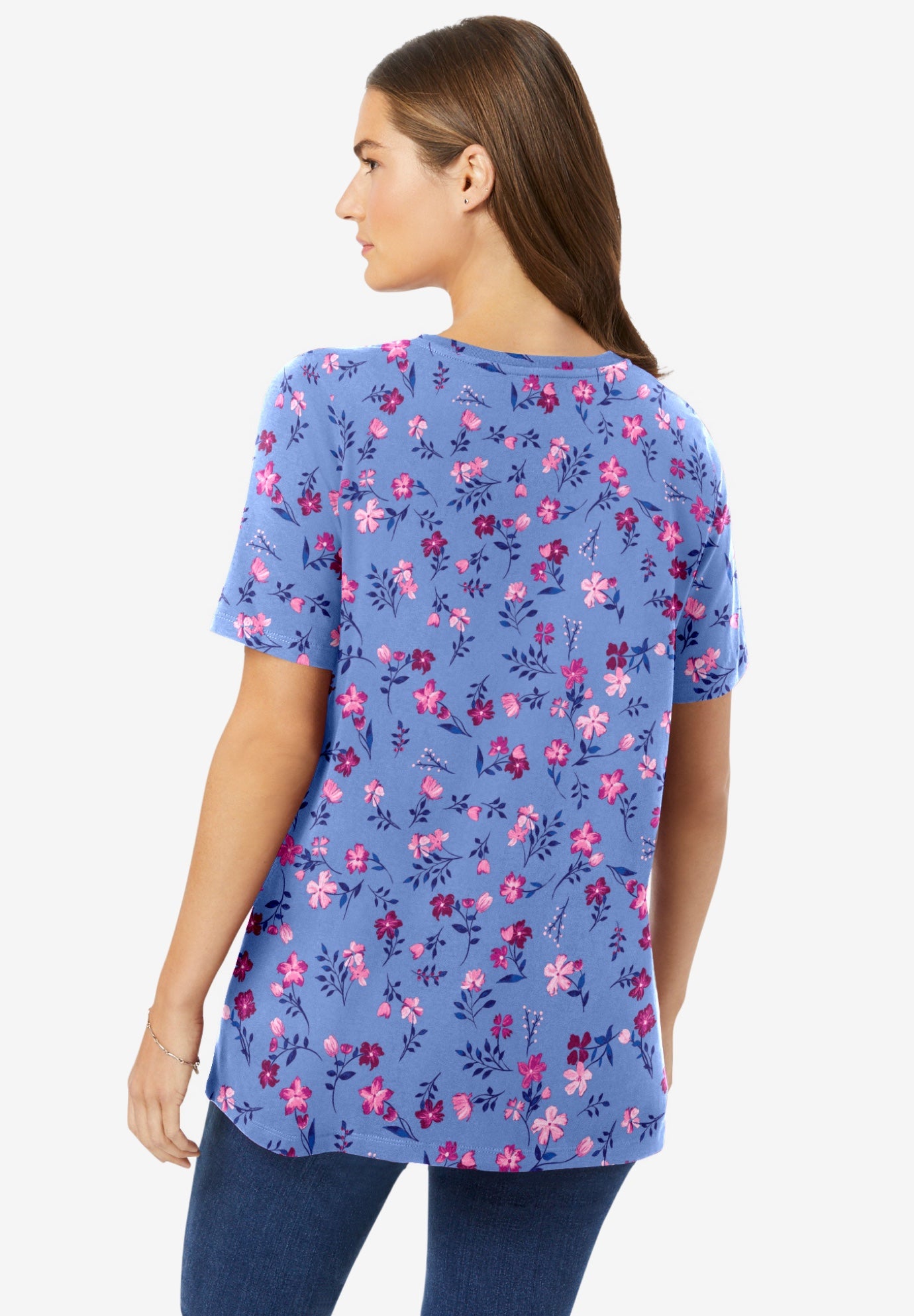 Perfect Printed Short-Sleeve Crewneck Tee image number 1