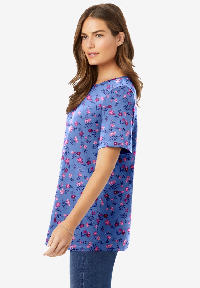 Perfect Printed Short-Sleeve Crewneck Tee image number 2