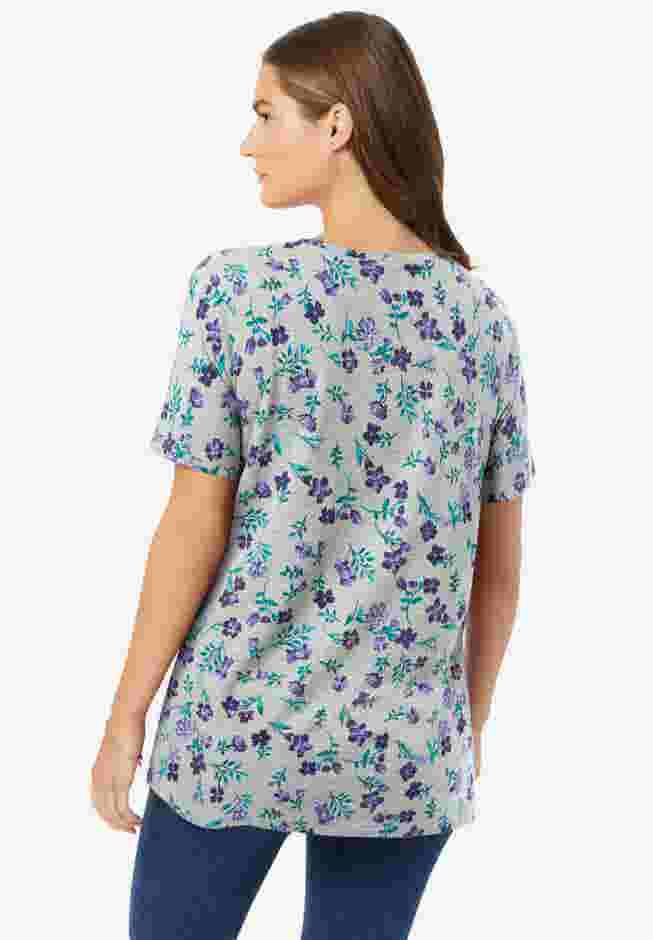 Perfect Printed Short-Sleeve Crewneck Tee image number 1